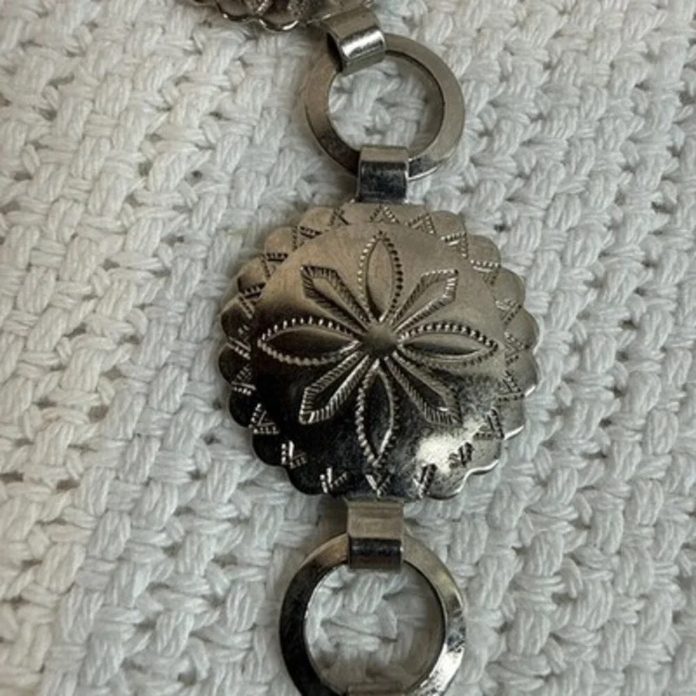 Fiesta Silver Concho Belt Buckle Western Americana Concho Belt Accessory 33 inch